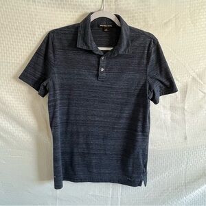 Michael Kors Polo Collared Short Sleeve Pullover Shirt Heathered Blue Medium